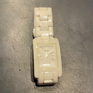 Last chance! White Emporia Armani Ceramica ladies watch